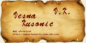 Vesna Kusonić vizit kartica